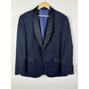 Jos A Bank Paisley Tailored Fit‎ Sport Coat Blue Black Size Medium Western Rodeo
